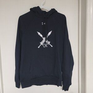 Mens Under Armour black hoodie with cross swords design - size m